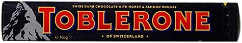 Toblerone Dark Chocolate with Honey and Almond Nougat Pack of 4 x 100 g