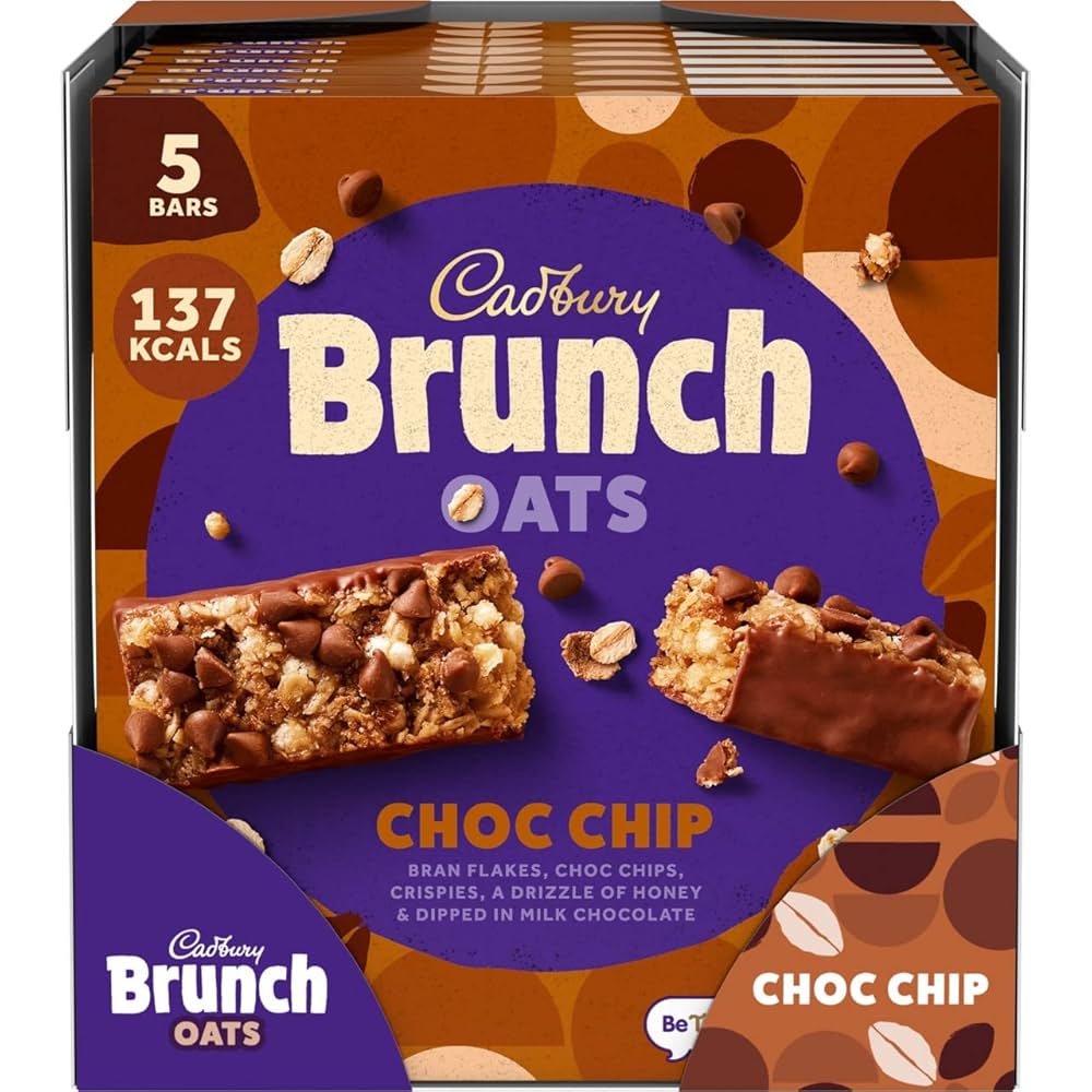 Cadbury Brunch Oats Bars 5 Pack Choc Chip 32g x 8