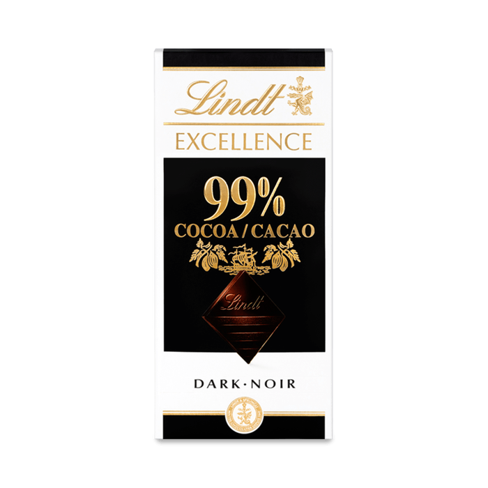 Lindt Excellence 99% Dark Chocolate Bars  100g x 5 Pack
