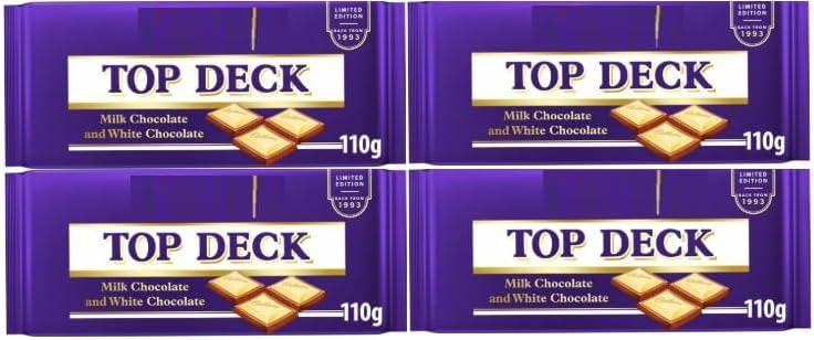 Cadburry's Top Deck Milk Chocolate & White Chocolate, Limited Edition 4X110g