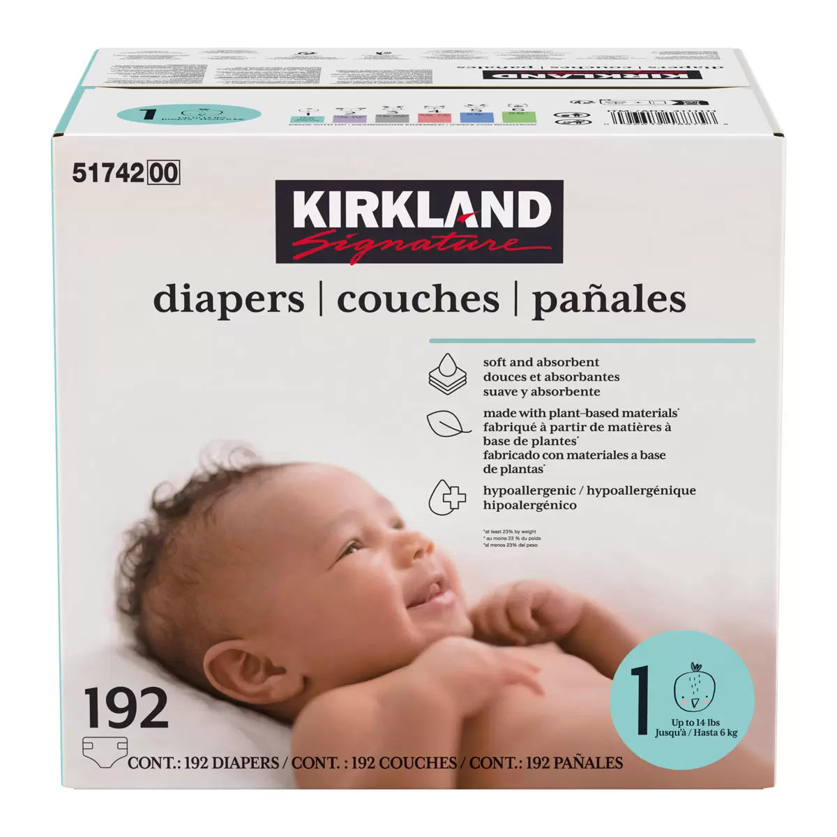 Kirkland Signature Diapers Size 1  192 Pack