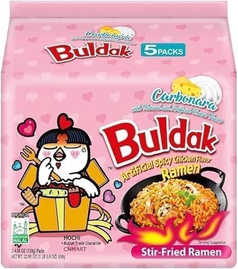 Samyang Hot Chicken Buldak Carbonara Ramen Noodles  Pack of 5