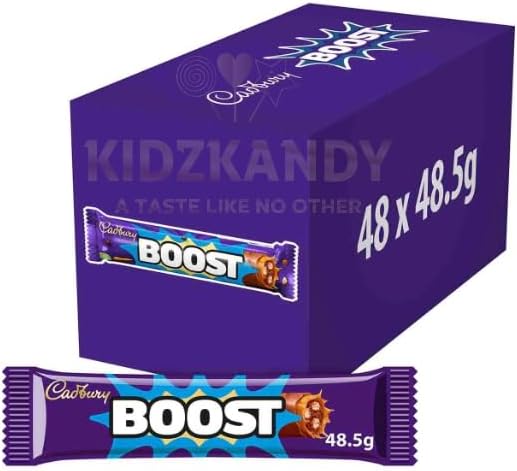 Boost Chocolate Box Full Box Of 48 x 48.5g Chocolate Boost Favourtite Chocolate Crunchy Biscuit Deliciously Chewy Caramel Chocolate