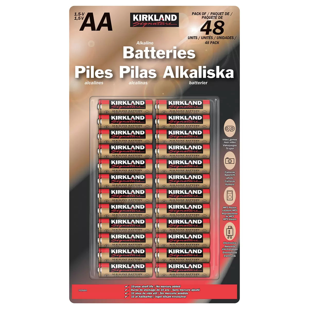 Kirkland Signature AA Alkaline Batteries 48-Pack