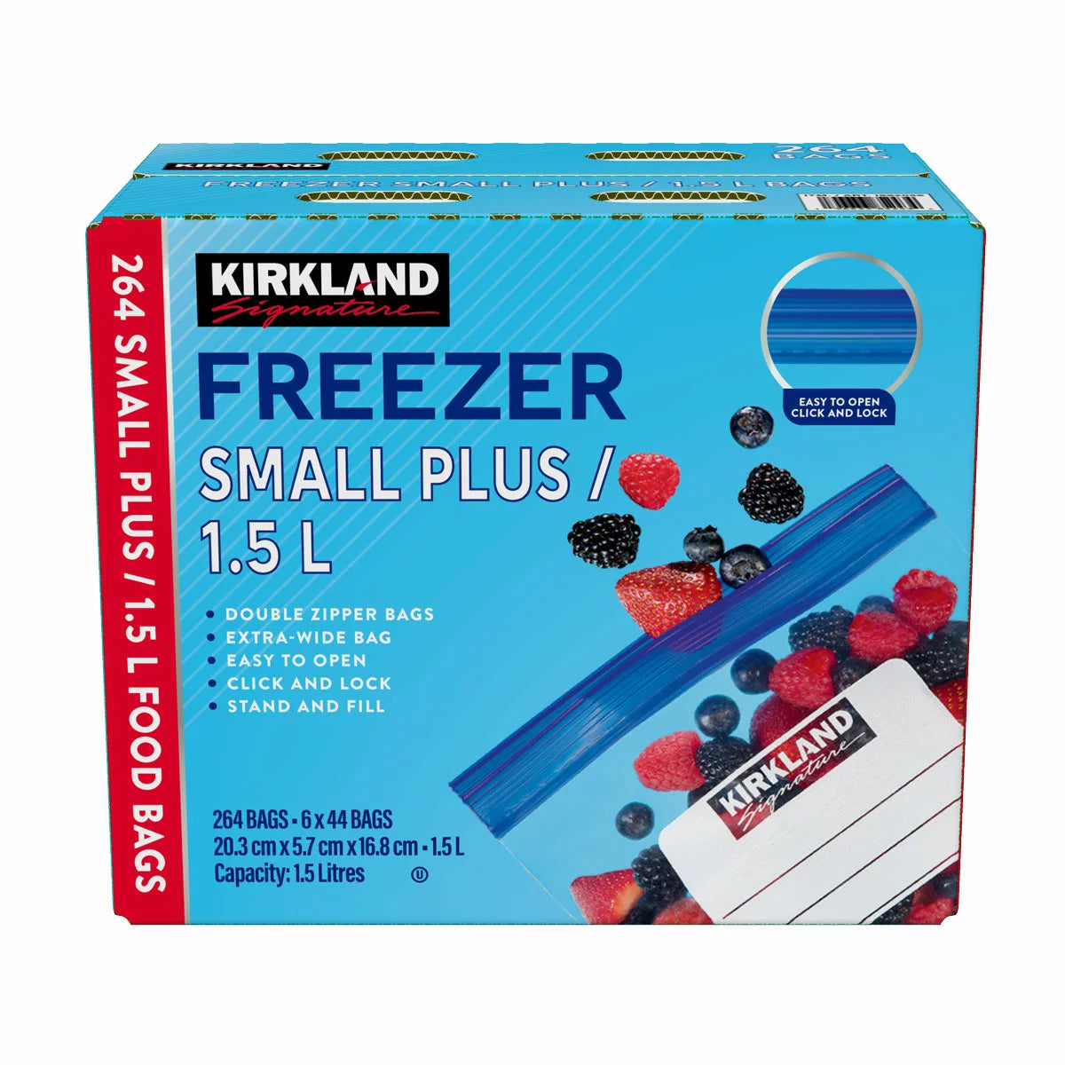 Kirkland Signature Freezer Bags 1.5L  264 Count