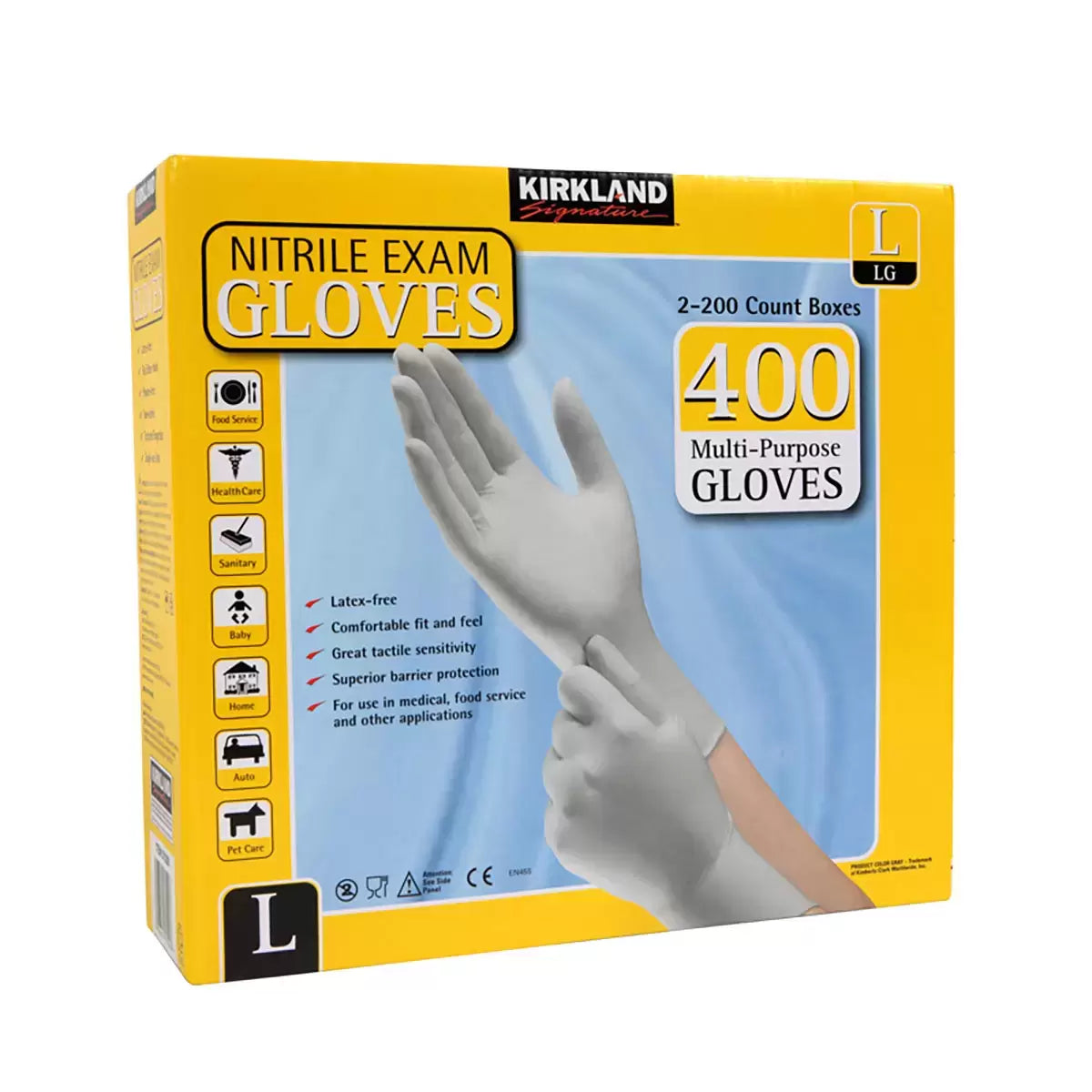 Kirkland Signature Large Nitrile Gloves – 2 x 200 Pack