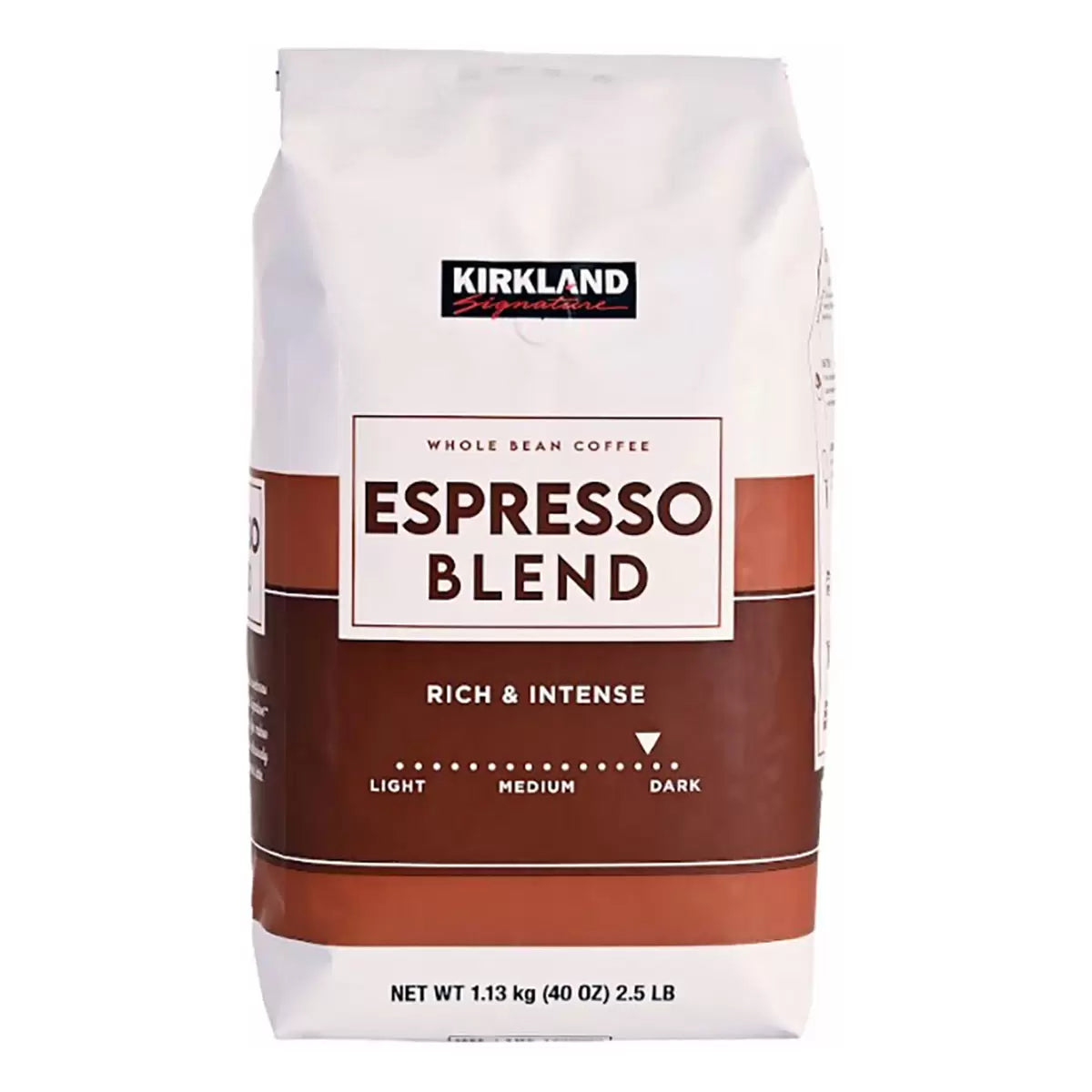 Kirkland Signature Whole Bean Coffee  Espresso Blend 1.13kg
