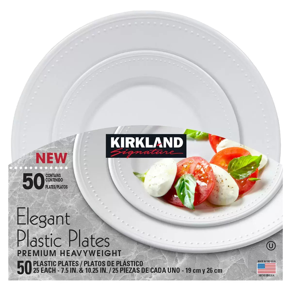 Kirkland Signature Elegant Plastic Plates 50-Pack