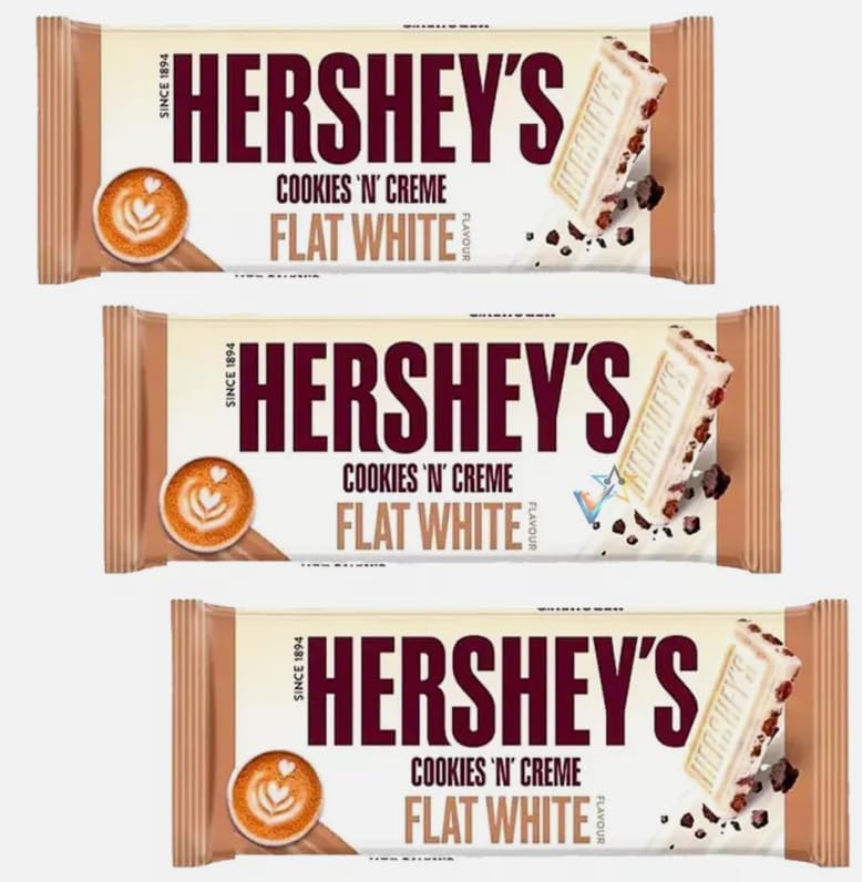 Hershey’s Flat White Chocolate Bars  3 x 90g Creamy Milk Chocolate with Coffee Notes