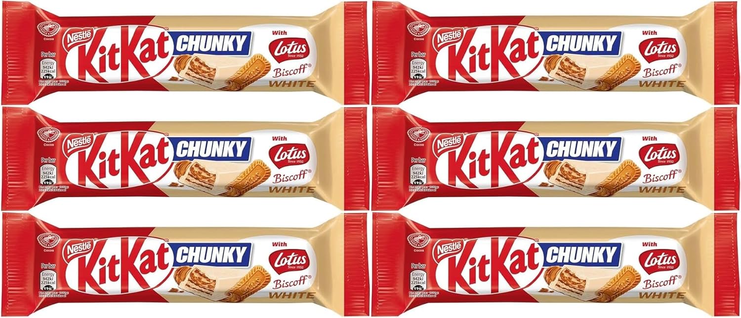 KitKat Chunky Lotus Biscoff White Chocolate  6 Pack, Limited Edition