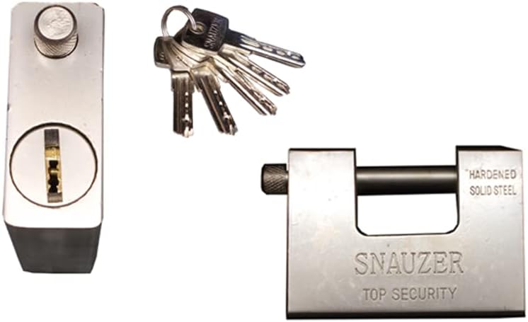 Hardened Solid Steel Shutter Padlock  5 Keys, High Security for Shops & Garages
