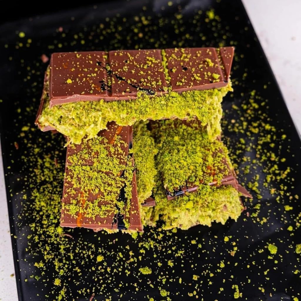 Dubai Pistachio Kunafa Chocolate Bar 200g  2 Pack, Premium Snack & Gift