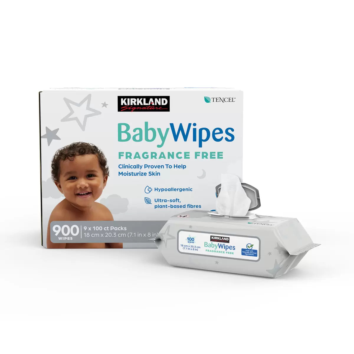 Kirkland Signature Tencel Baby Wipes  9 Pack x 100 Wipes