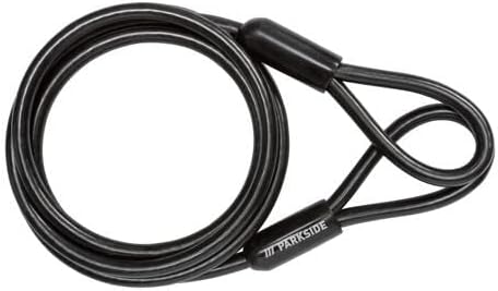 Parkside Steel Security Cable  2.5m x 10mm, Extra-Long with Double Loops