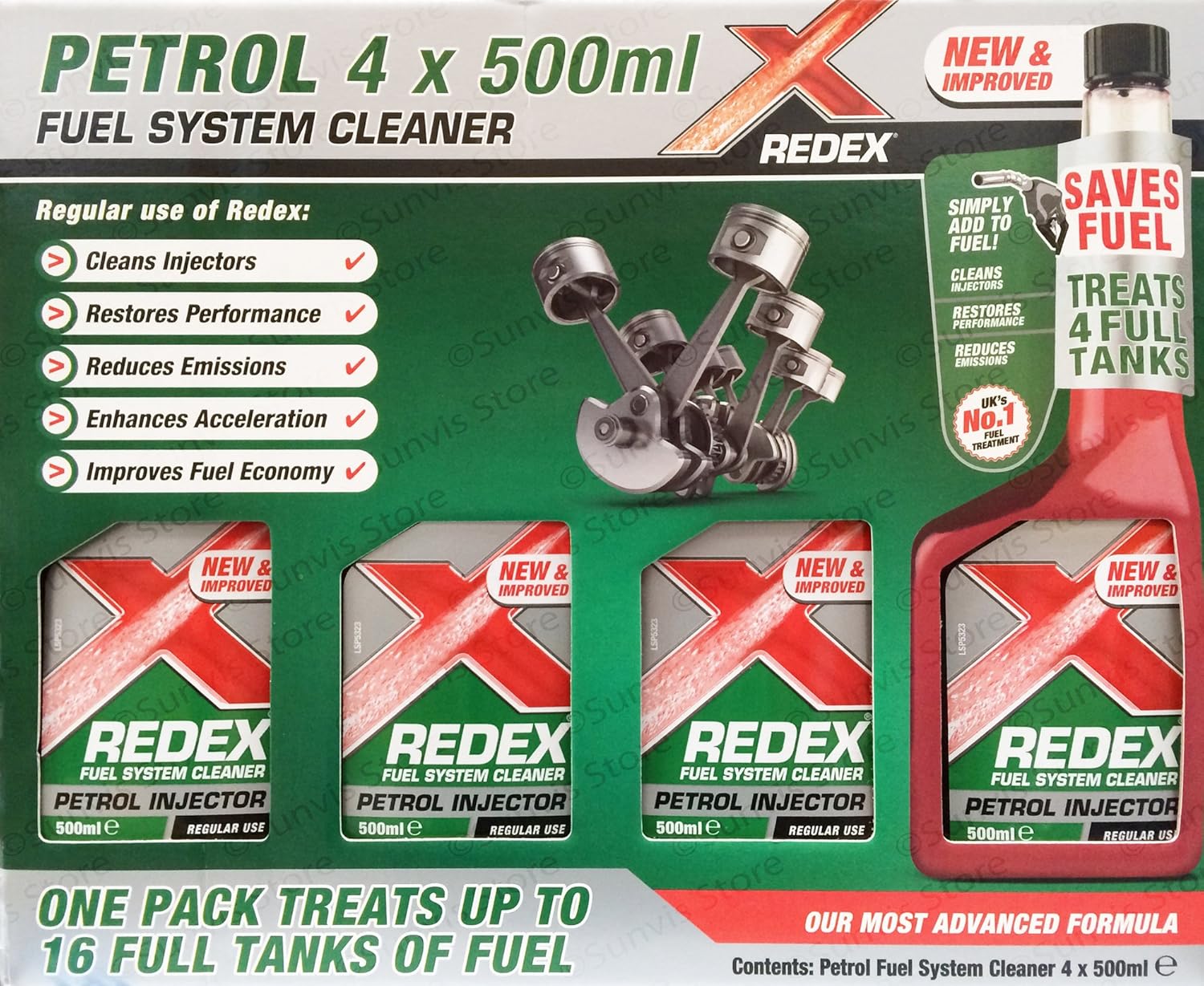 Redex Petrol Fuel System Cleaner Multipack  4 x 500ml