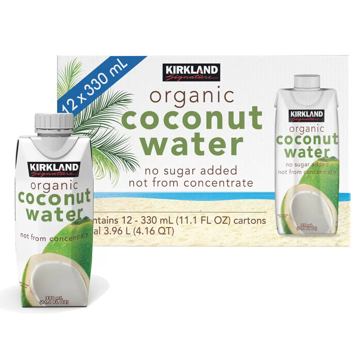 Kirkland Signature Organic Coconut Water  12 Pack x 330ml (NAS)