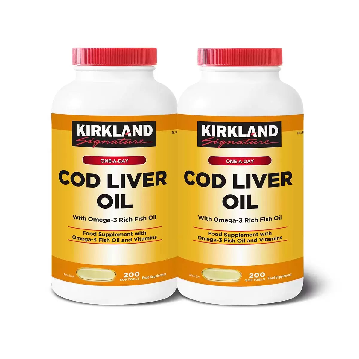 Kirkland Signature Cod Liver Oil + Omega-3 1150mg – 2 x 200 Capsules