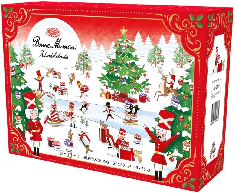 Bonne Maman Advent Calendar 2024, 21 x 30 g & 2 x 25 g Jars + 1 x Surprise, Limited Edition