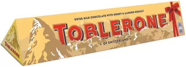 Toblerone Swiss Milk Chocolate Bar 750g  Big Bar with Honey & Almond Nougat