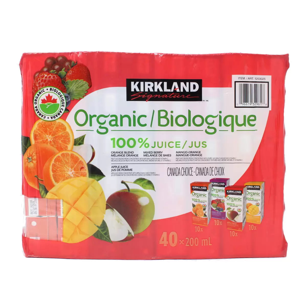 Kirkland Signature Organic Juice Boxes  40 x 200ml