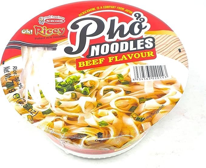 Acecook Oh! Ricey Pho Instant Noodles  Beef Flavour