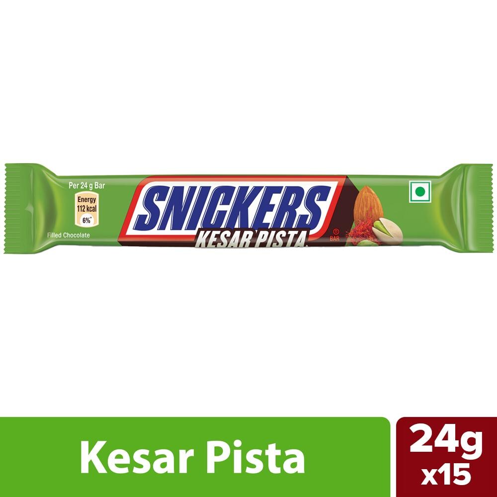 Snickers Kesar Pista Chocolate Bar (Pack of 15)