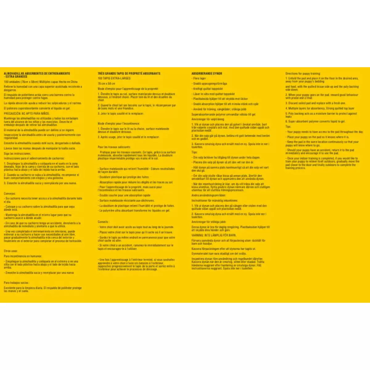 Kirkland Signature Extra Large Absorbent Pads – 76cm x 58cm, 100 Pack