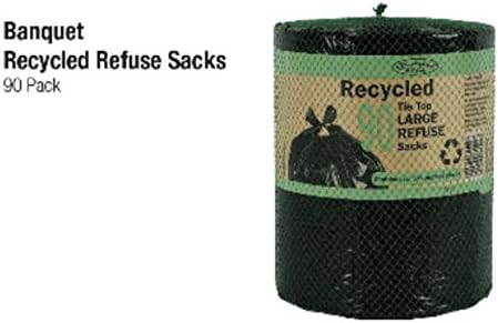 Banquet Large Refuse Sacks, 90 Count Pack of 1, Heavy Duty, Recyclable, Unscented, Household Waste