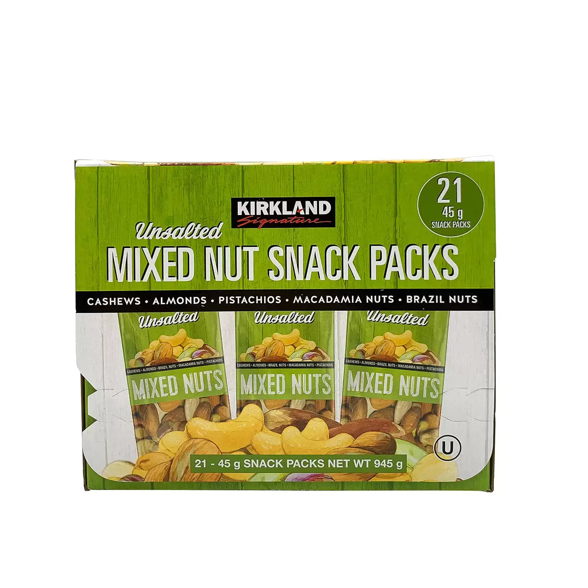 Kirkland Signature Unsalted Mixed Nut Snack Packs – 21 x 45g