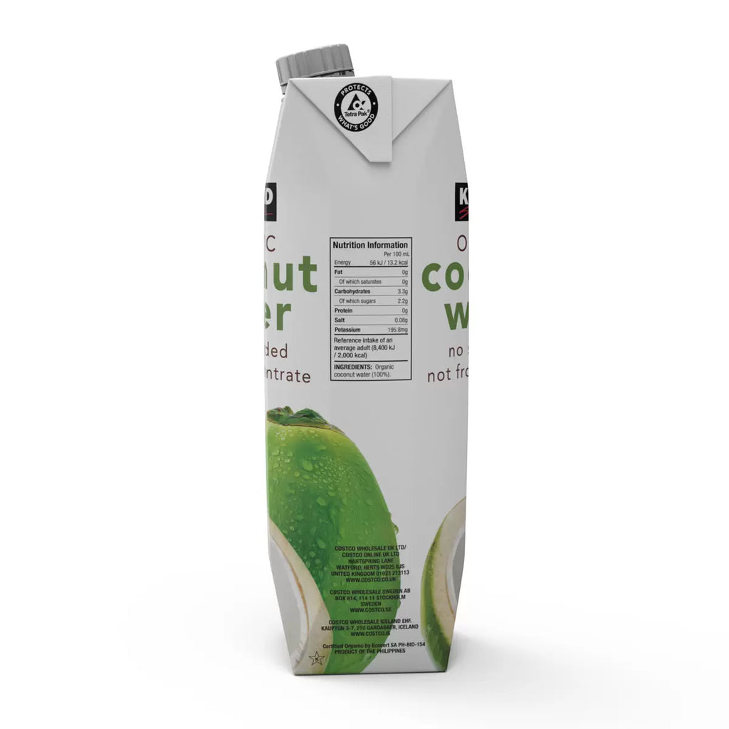 Kirkland Signature Organic Coconut Water – No Added Sugar, 9 x 1L