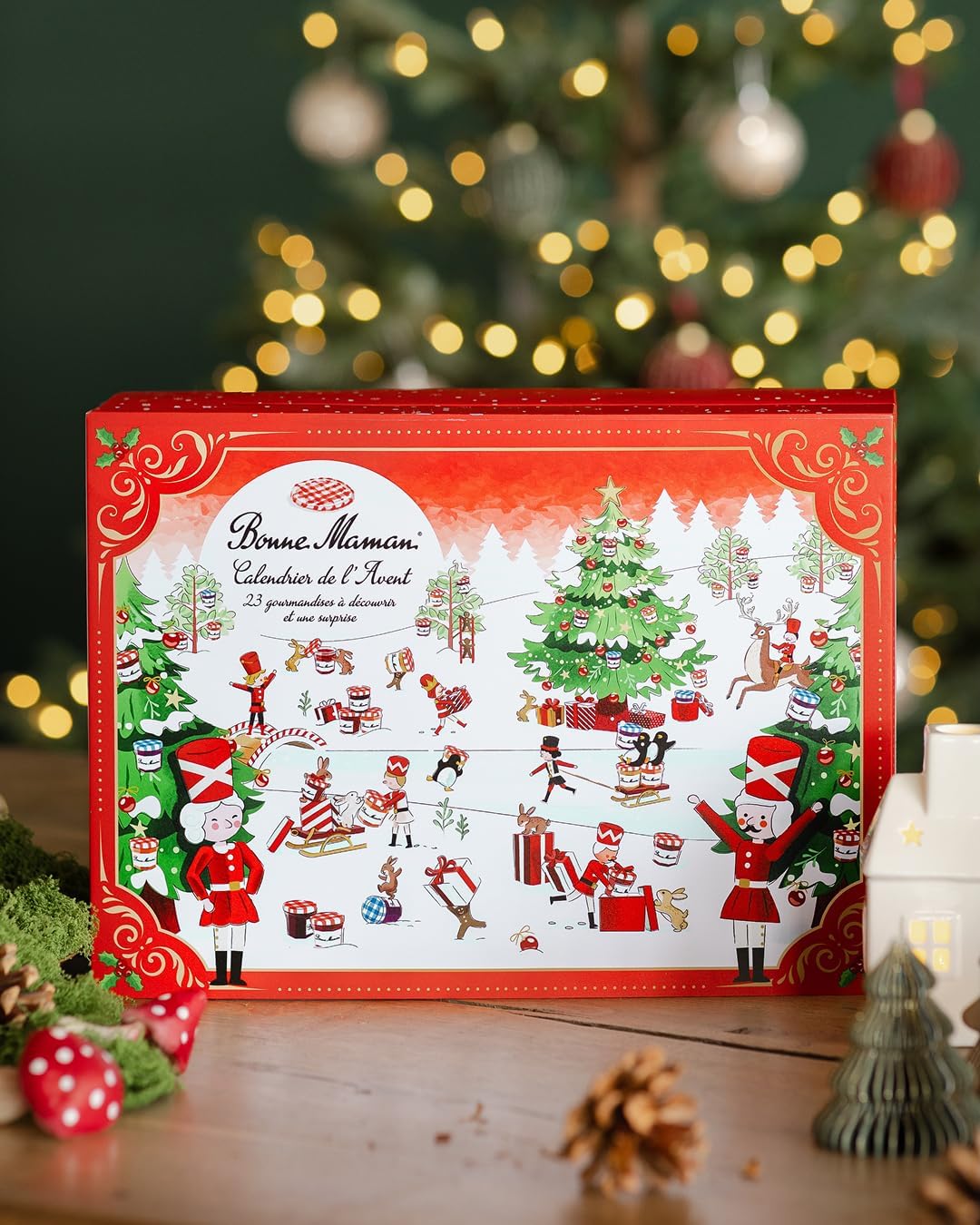Bonne Maman Advent Calendar 2024, 21 x 30 g & 2 x 25 g Jars + 1 x Surprise, Limited Edition