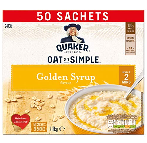 Quaker Oat So Simple Golden Syrup, Quaker porridge sachets 50 pack, Quaker instant oats golden syrup, Quaker Oat So Simple 36g sachets, Quaker porridge bulk buy, Quaker breakfast oats, Quaker catering pack porridge, Golden Syrup instant porridge.