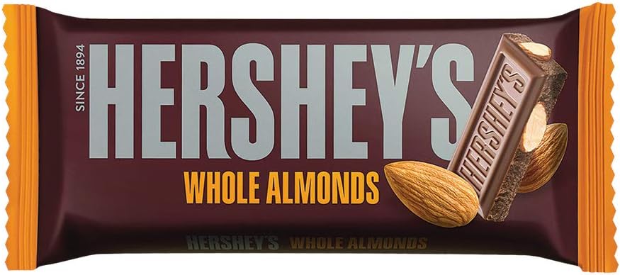 Hershey's Whole Almonds Chocolate Bar, 40g (Pack of 6)