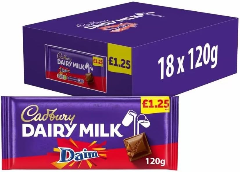 Cadbury Dairy Milk Daim 120g x 18 Bars