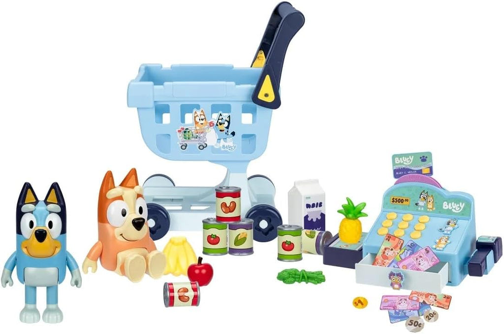 Bluey My Size Shopping Cart And Cash Register 26 Pieces