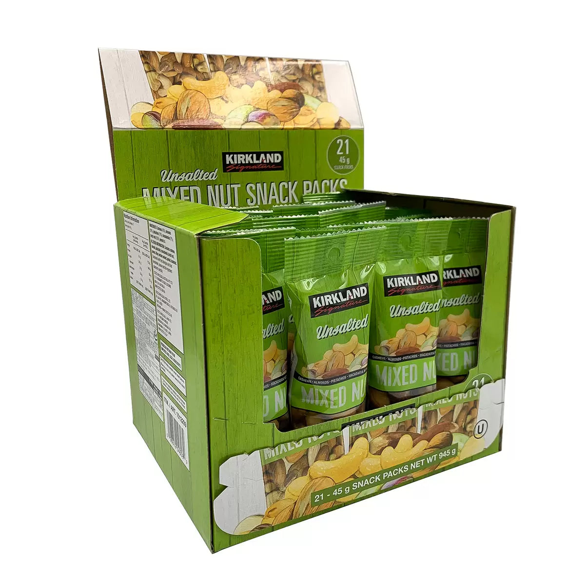 Kirkland Signature Unsalted Mixed Nut Snack Packs – 21 x 45g