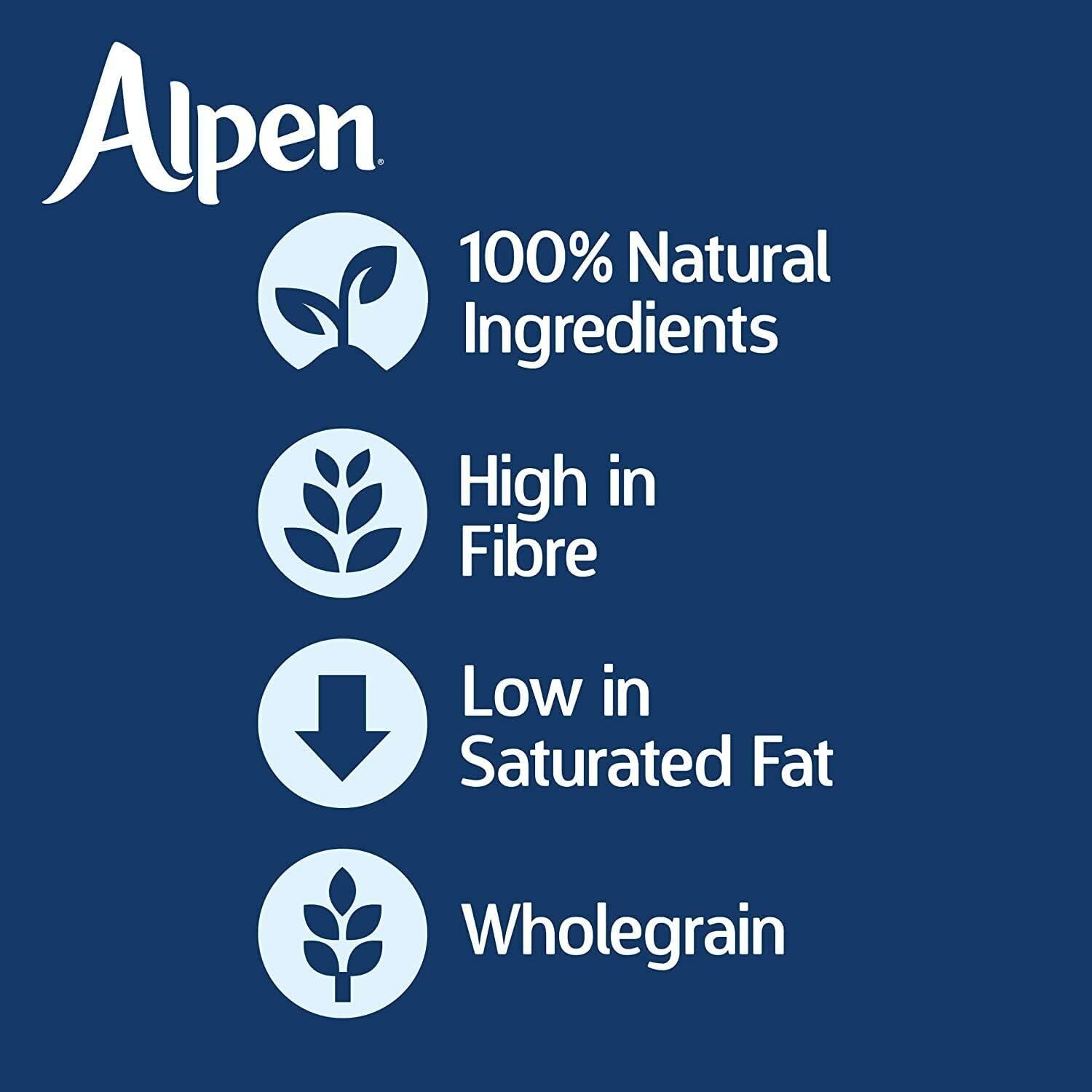 Alpen Muesli No Added Sugar, 1.1kg | Swiss Style Muesli | Blend of Wholegrain, Oats & Wheat | Family Pack | Full of Nuts | Great Value | Rich in Ingredients | Sold by Essential Products