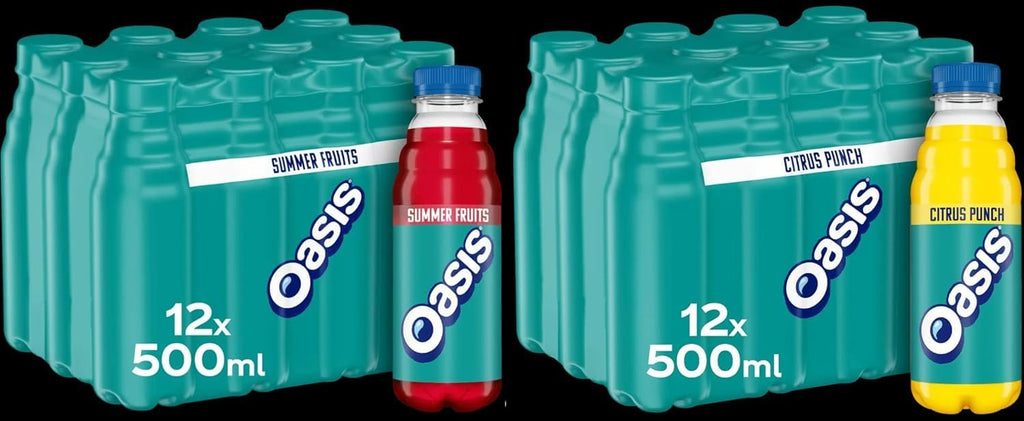 OASIS Variety Pack Summer Fruit & Citrus Punch Juice Drink, 500 ml, Pack of 12 Each Sold by Slamtech