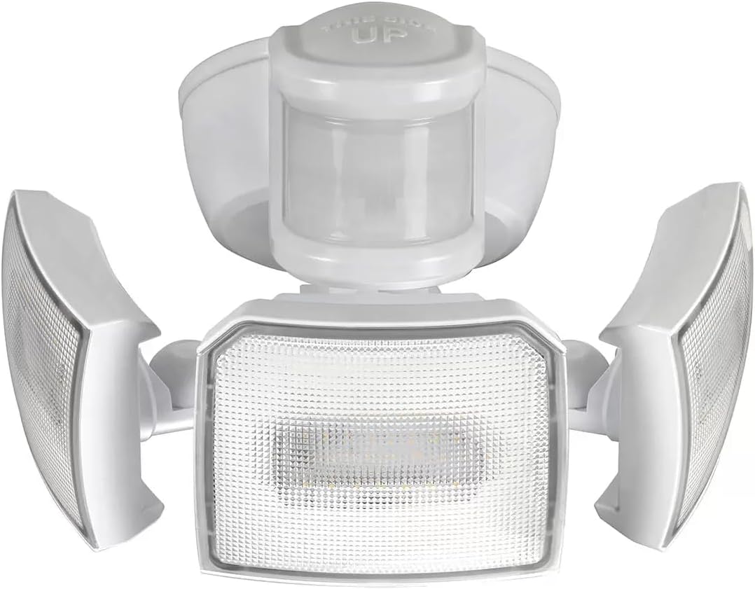 Home Zone Triple Head Motion Sensor Floodlight, Triple Head Security Light utilises the latest energy - 3000 Lumens - 1600041NB