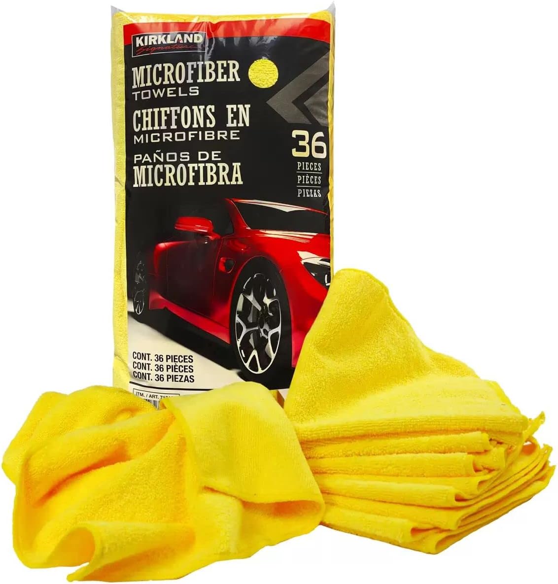 Kirkland Signature Ultra Plush Microfiber Towels  36 Pack, Yellow