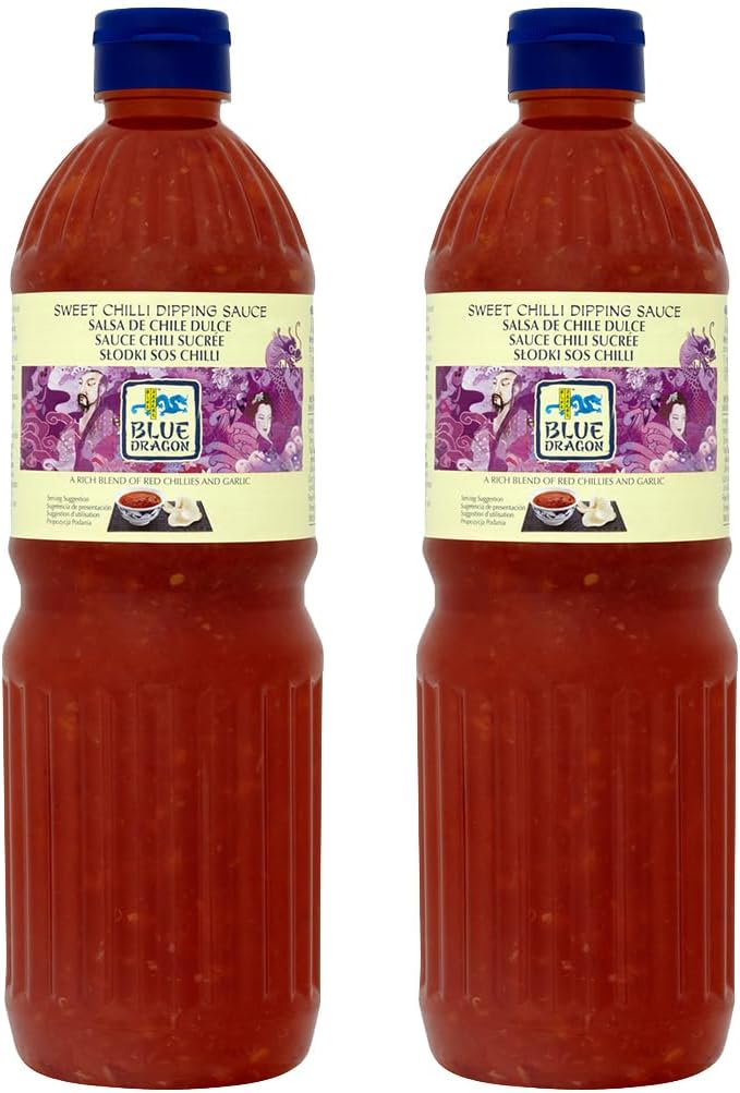 Blue Dragon Original Sweet Chilli Dipping Sauce - 1 Litre Pack of 2 Boxed Slamtech