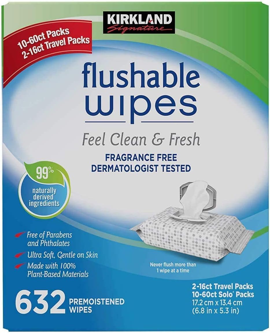 Kirkland Signature Moist Flushable Wipes, 600 Wipes - Best Price