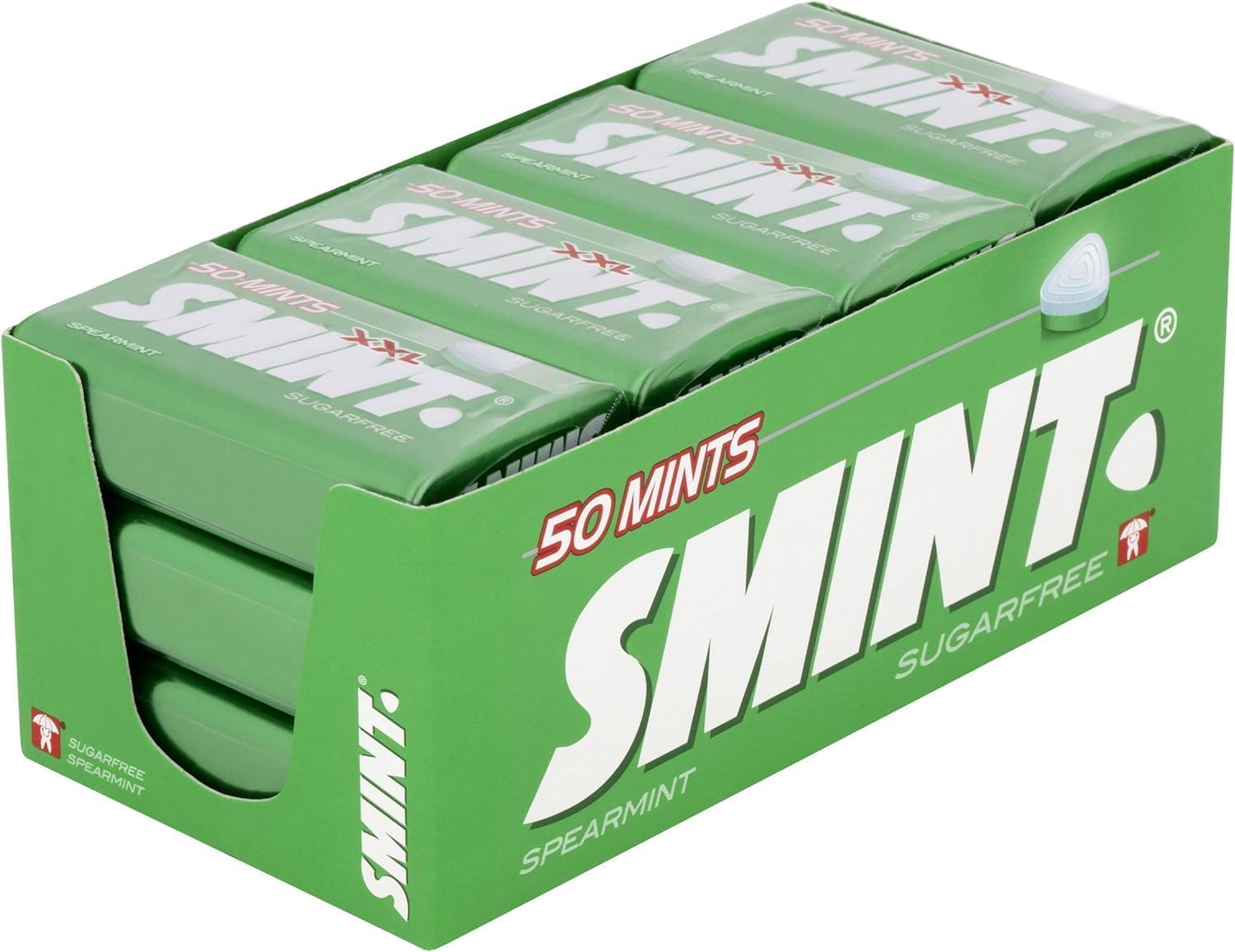 Smint Sugar Free Mints, Spearmint Flavour, Suitable for Vegetarians  12 x 50 XXL Tins