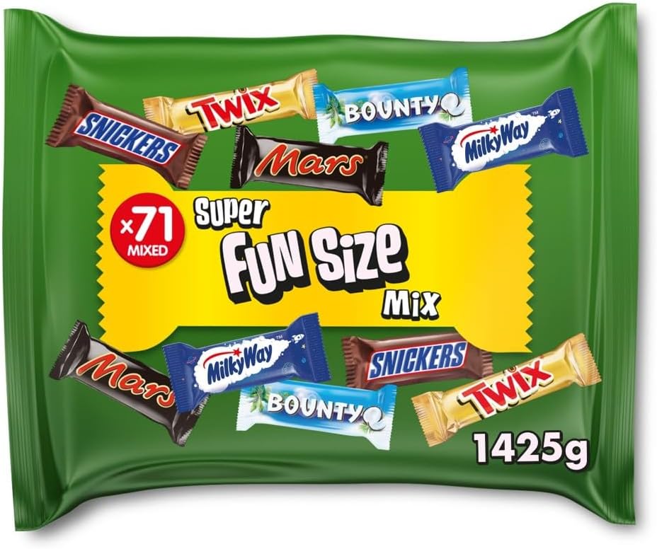 Mixed Minis Chocolate Bag (1400g)  71 Mini Bars of Mars, Snickers, Bounty, Twix & Milky Way