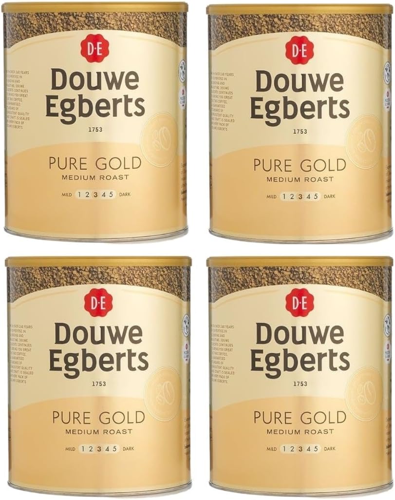 Douwe Egberts Pure Gold Instant Coffee 750g Tin (Pack of 4)