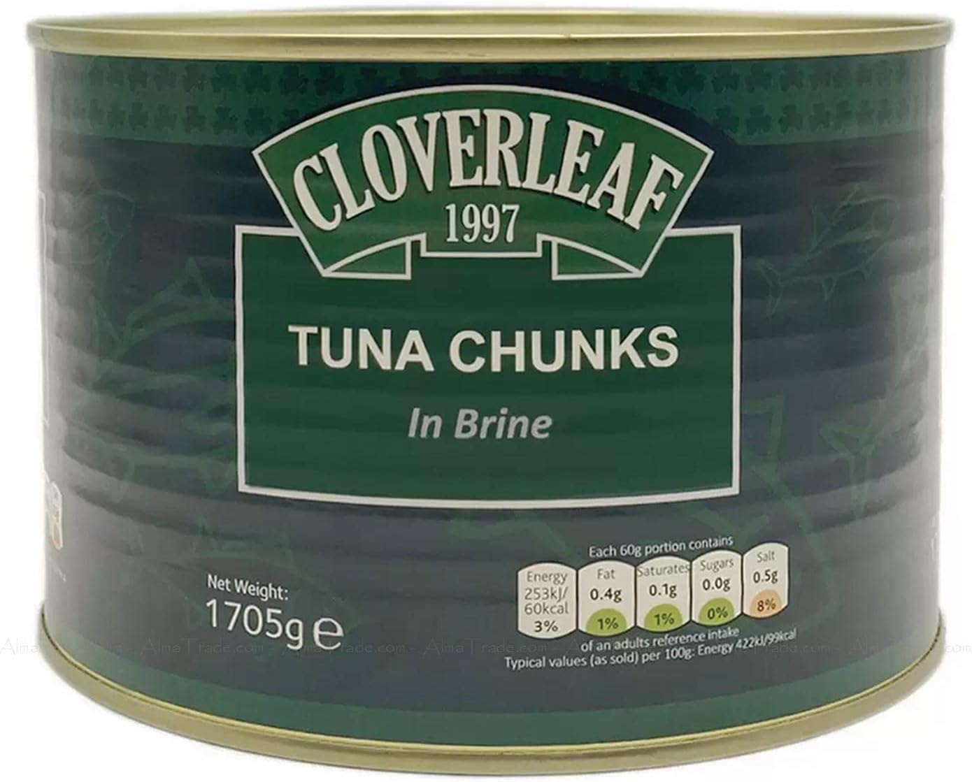 Cloverleaf Tuna Chunks in Brine Tin Foods Fish Large Catering Can Pack 1.705kg | Drained Weight 1.2 KG | Ideal for Event Caterings & Salads | Sold by Essential Products
