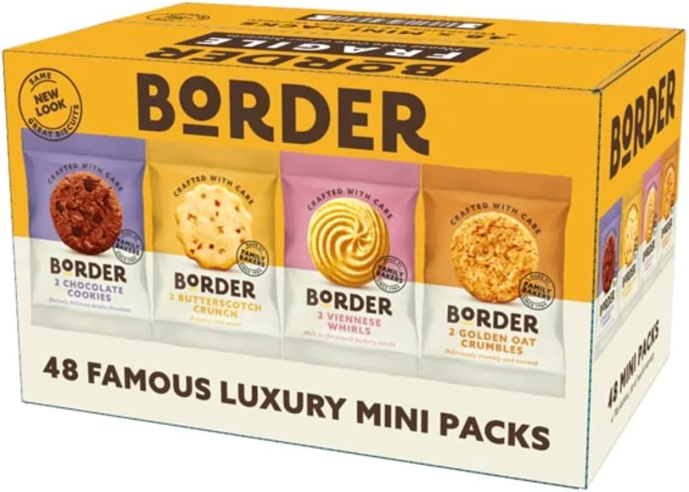 Border Biscuits 48 Famous Luxury Mini Packs - Assorted Premium Cookies Catering Box