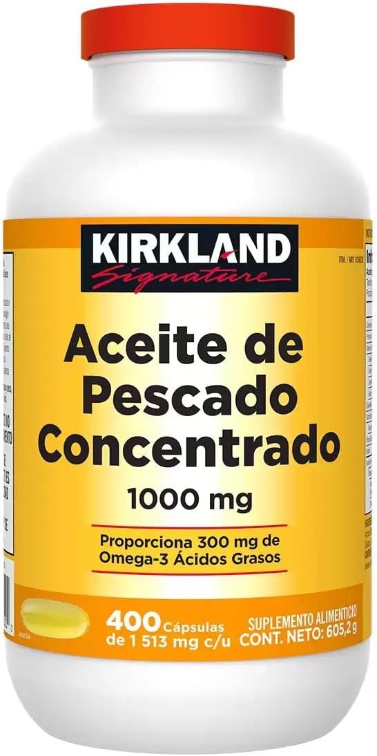 Kirkland Signature Natural Fish Oil Concentrate With Omega-3 Fatty Acids, 400 Softgels, 1000Mg