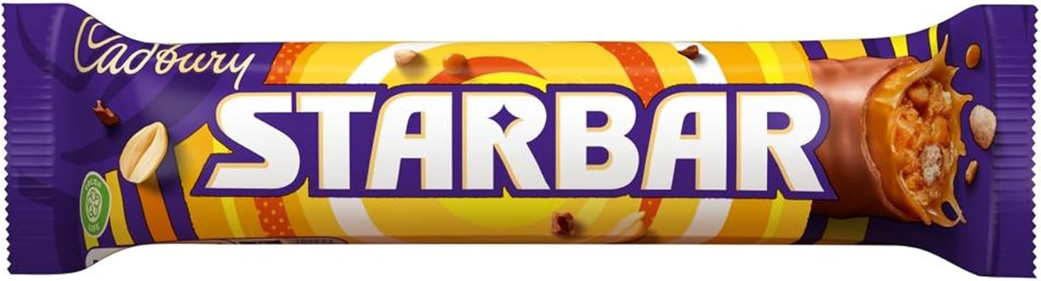 Cadbury Starbar Chocolate Bar, Milk Chocolate with Caramel & Peanut Centre, 49 g (Pack of 32)