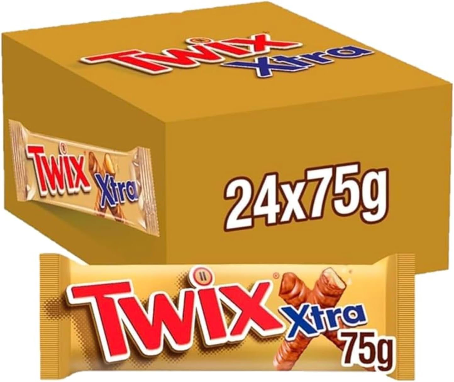 Twix Xtra - Chocolate Twin Bars - 75g x 24 (Full Case)